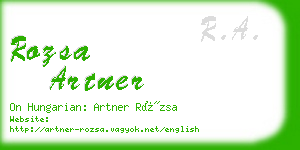 rozsa artner business card